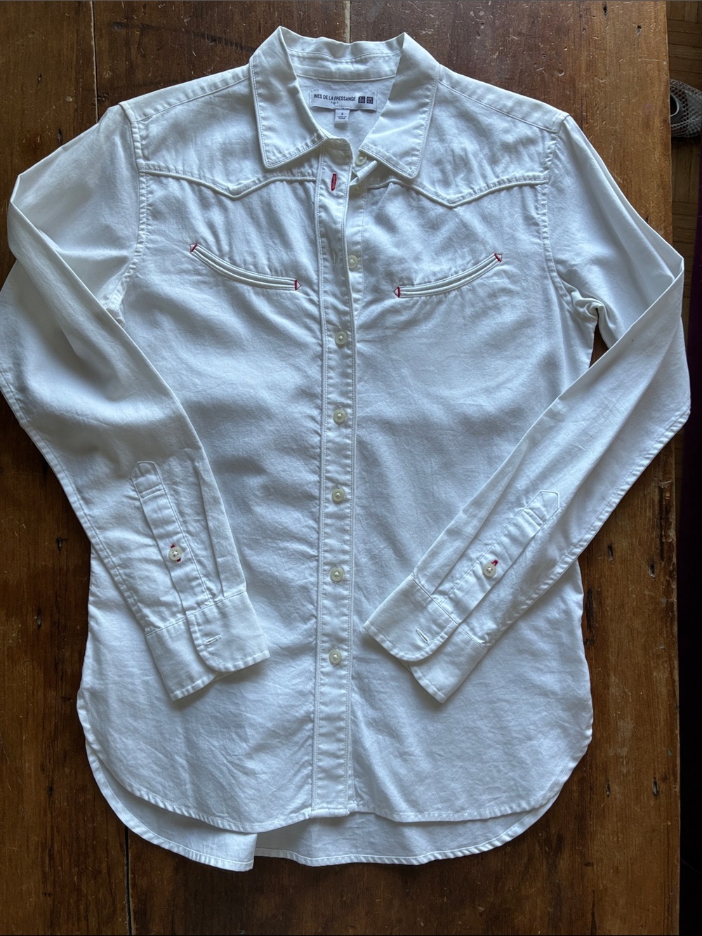 RARE - Uniqlo x Inès de la Fressange White Western Button-Up Shirt (Size S)